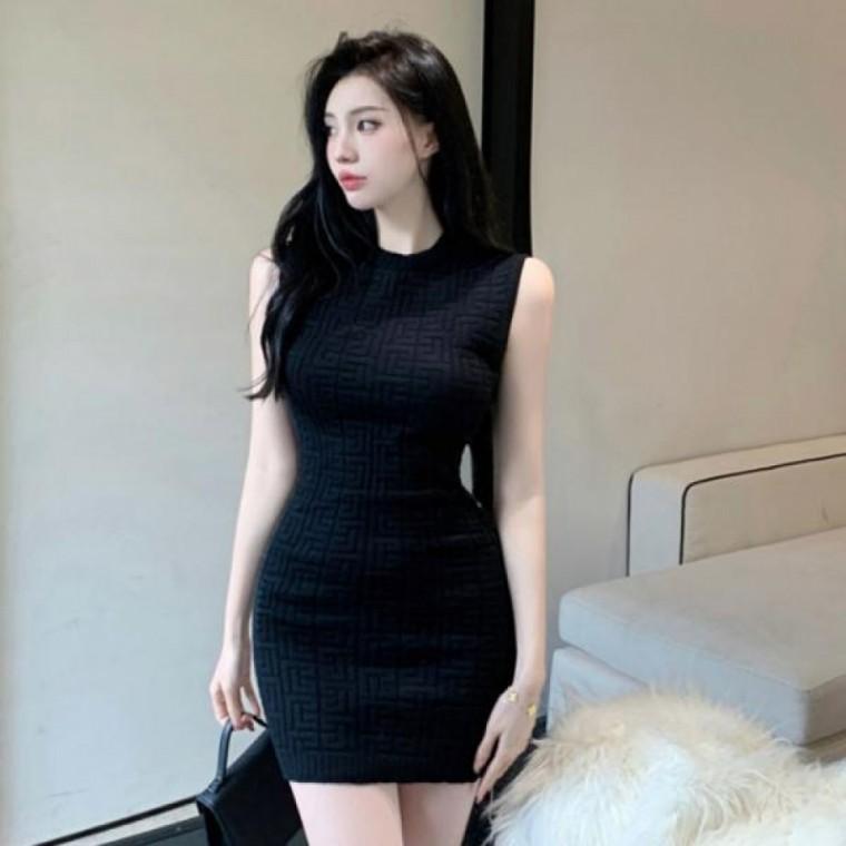 여름 슬림핏 원피스 민소매 골지 파티룩 클럽룩