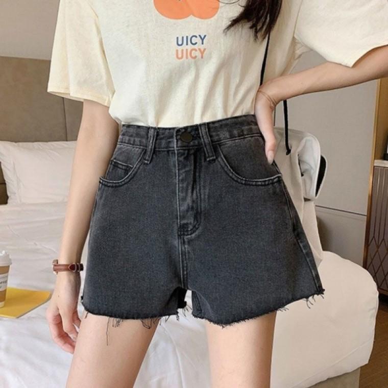 밑단 데미지 빈티지 데님 핫팬츠 여성 3부반바지