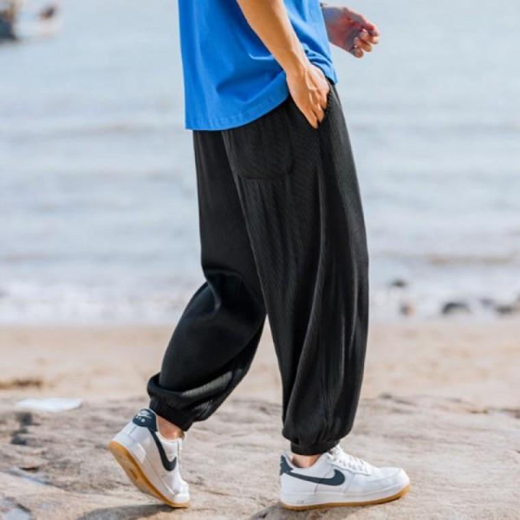 조거 팬츠 남자 여름 아이스 운동 데일리 편안한 밴딩