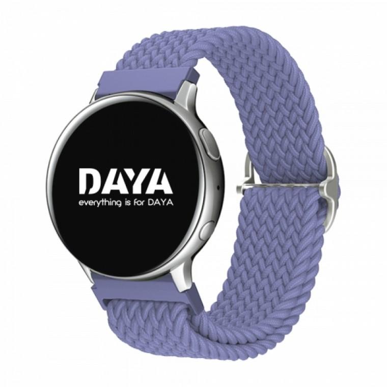 DAYA 갤럭시워치 5 4 3 스트랩 20mm 브레이드 버클 라벤더 솔로루프 밴드 스트랩