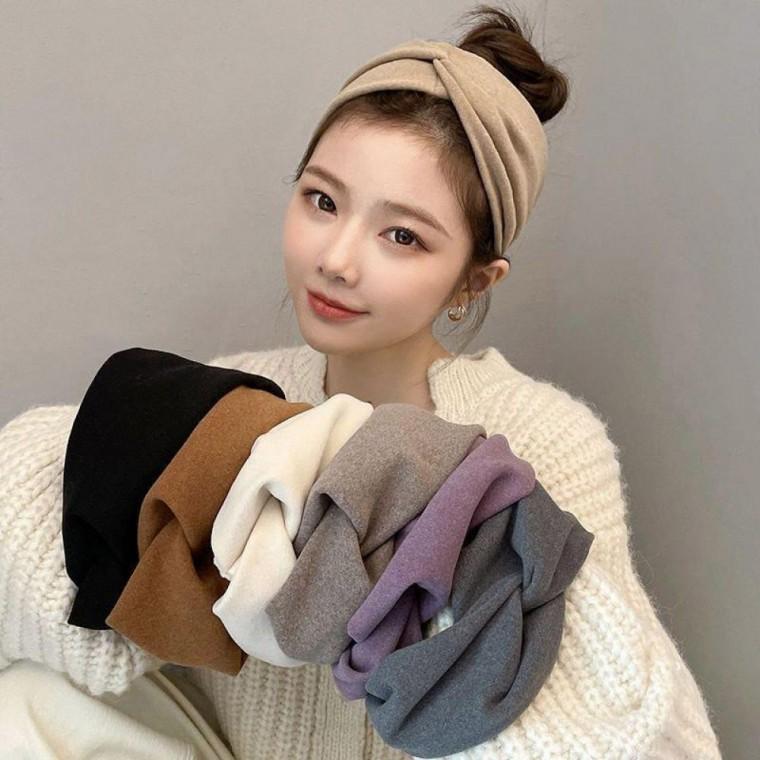 여성 빈티지 헤어밴드 부드러운 다용도 반다나