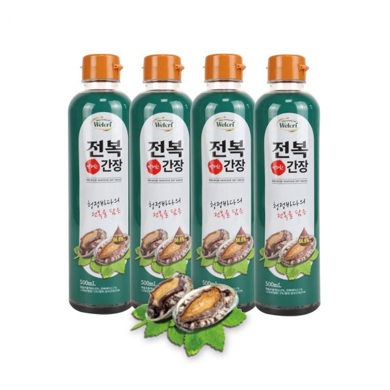 웰크리 맛더한 전복 간장 500mlx4개 어간장 만능 맛간장 선물세트 추석 명절