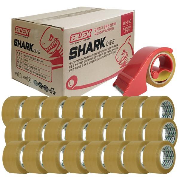 BLEX BL-L50 샤크 OPP 박스테이프 48mm x 80M 24개입 (1박스) 미색 + 고급커터기 증정