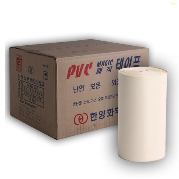 한양 난연성 PVC 보온 매직테이프 미색 100mm x 15M 1박스 (60개입)