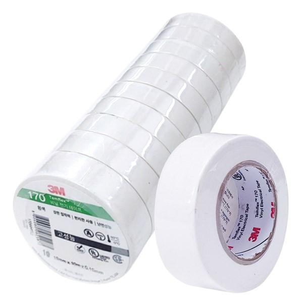 3M 170 고성능 전기테이프 흰색 19mm x 10M 10개입
