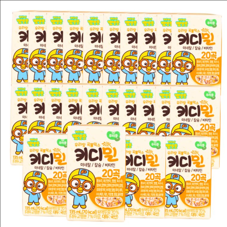 뽀로로 유아 키디밀 어린이 두유 135mlx24팩 음료 아이