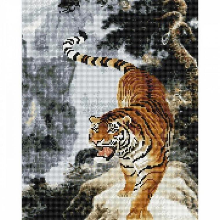 맹호 (캔버스) 보석십자수 40x50