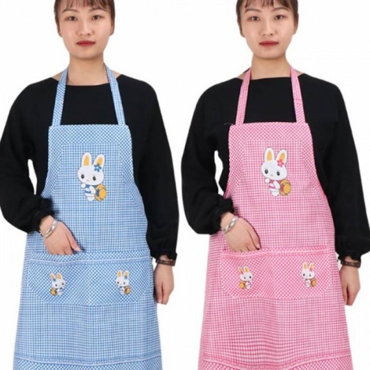 토끼모양 어린이집 주방 목걸이형 방수 위생 앞치마