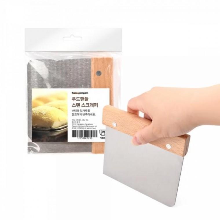 kimspp 베이킹 우드핸들 스크래퍼 스텐 도우 반죽칼 빵칼 제과 제빵 베이킹 떡 피자