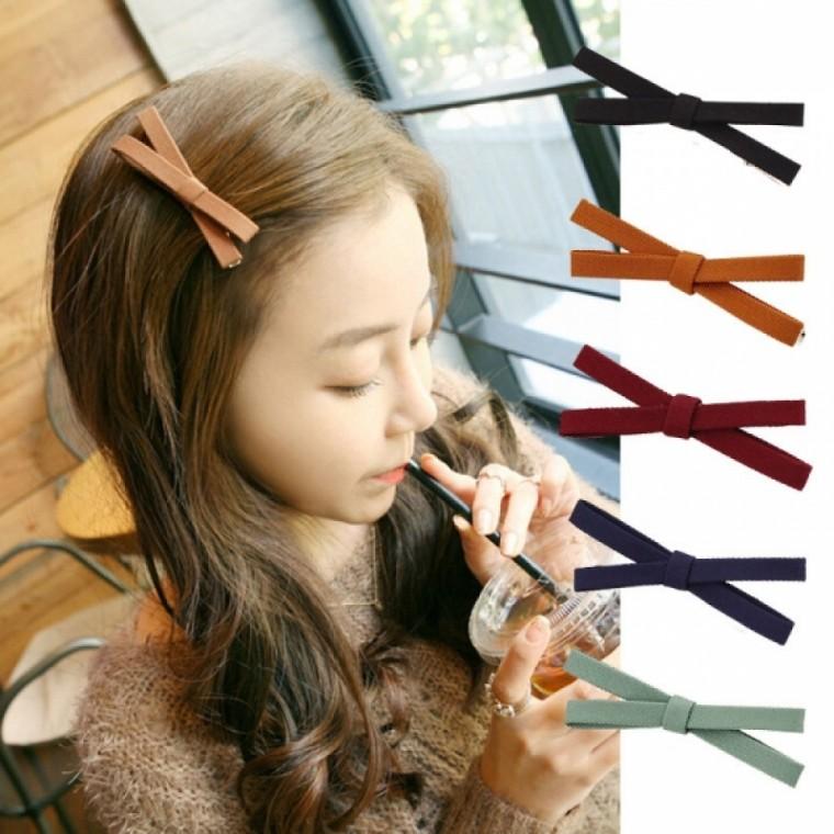 간단한 포인트핀 머리핀 크로스리본 집게핀 앞머리