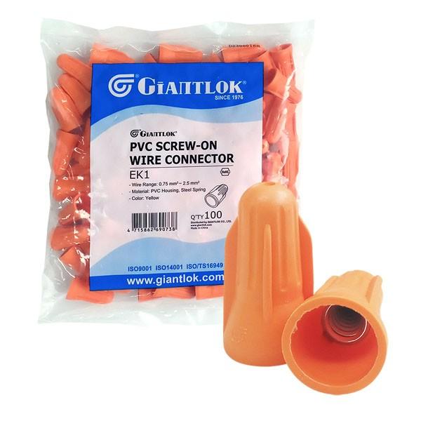 자이언트록 EK-1 PVC 와이어 커넥터 황색 100개입