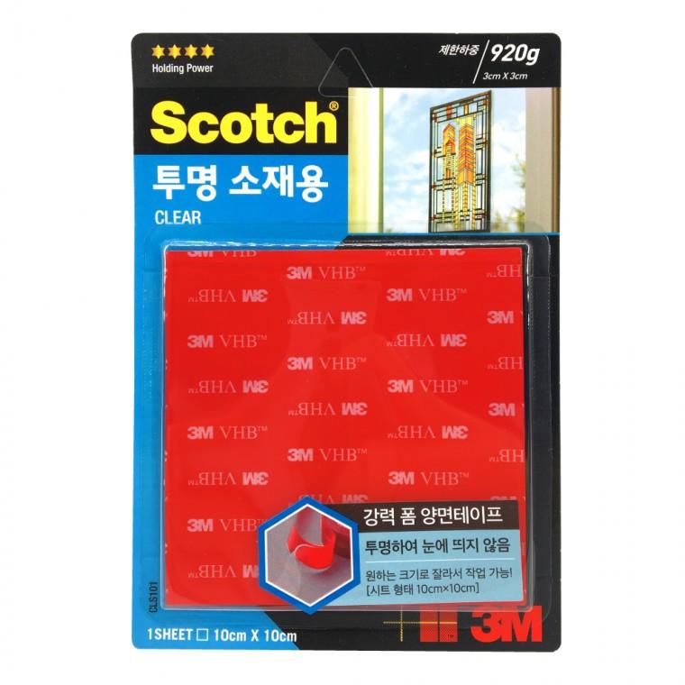 3M 스카치 CLS101 강력 투명 소재용 폼 양면 테이프