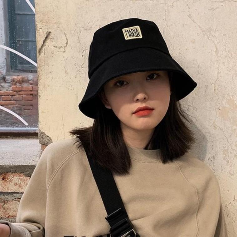 여성 캐주얼 마리아 자수 패치 버킷 벙거지 HAT25