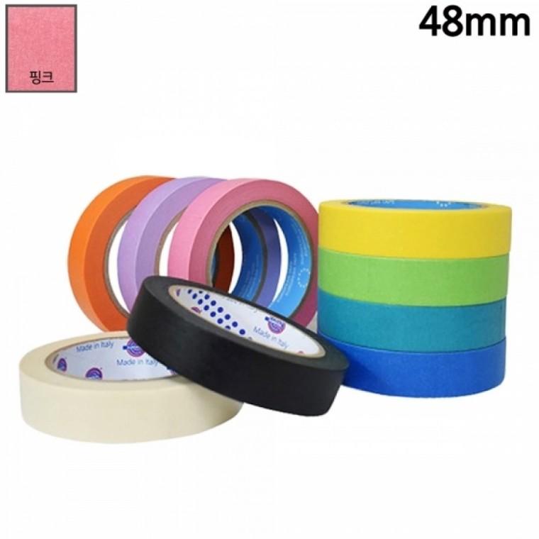 유로셀 종이 마스킹테이프 핑크 48mm x 40M
