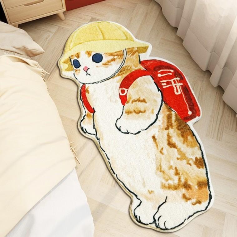 DAYA 귀여운 고양이 롱 러그 발매트 원룸 침실 침대밑 홈꾸미기 거실 카페트 현관