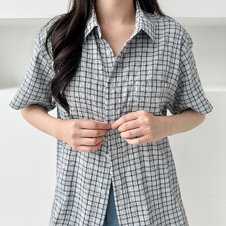 오버핏 반팔 셔츠 남녀공용 데일리 여름 남방
