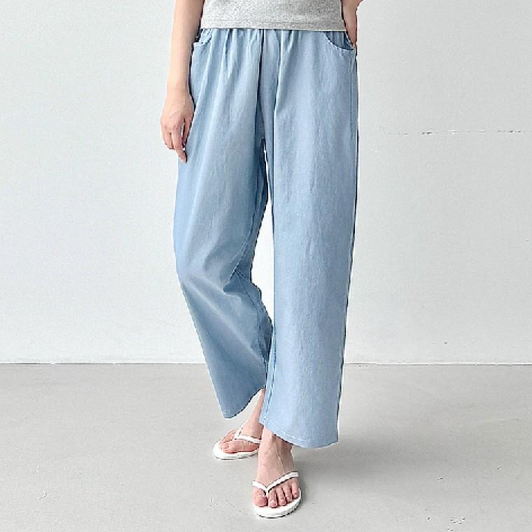 남녀공용 벌룬 통바지 밴딩 여름 데일리 팬츠