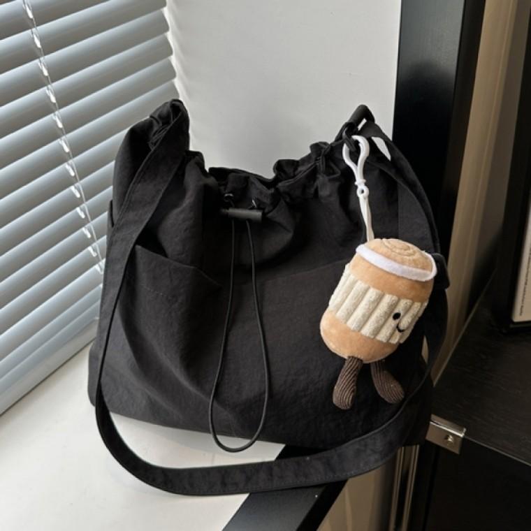 여성 데일리 나일론 복조리 백 가방 키링 set 블랙