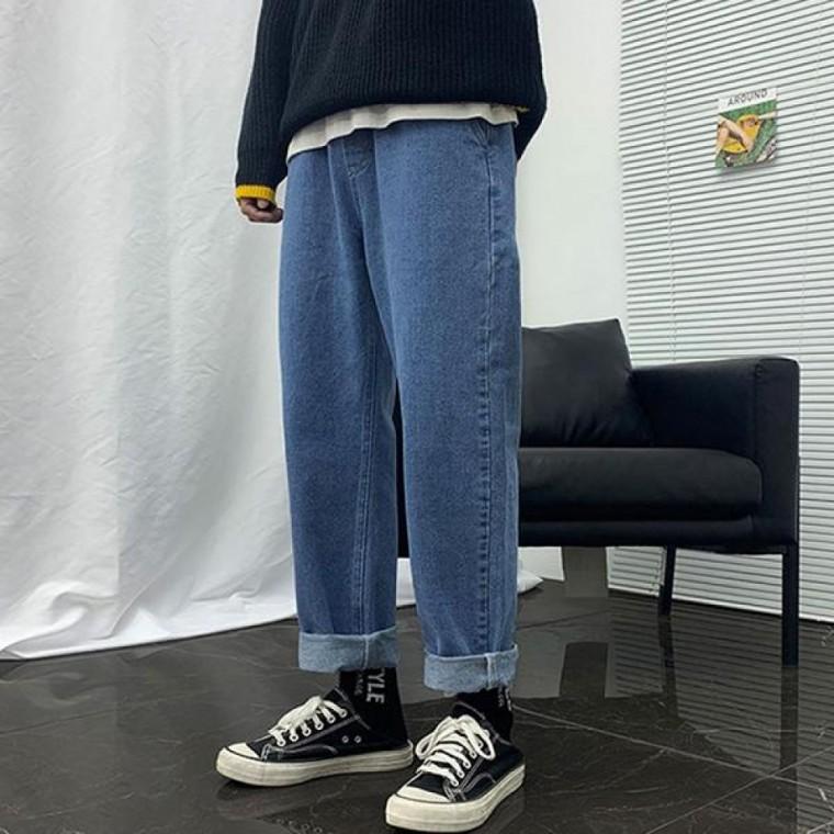 남성 캐주얼 밴딩 데님 청바지
