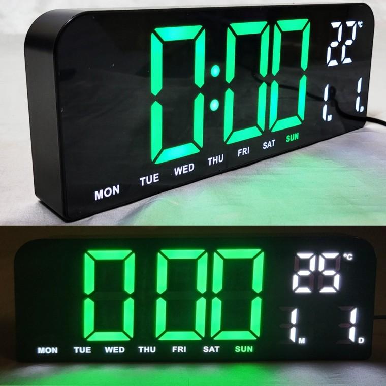 GH0707 LED 디지털시계 전자시계 인테리어 날짜 온도 알람 벽걸이 탁상용 벽시계 집들이선물 판촉물 사은품