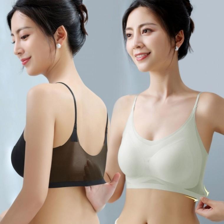 심리스 노와이어 메쉬 통풍 캡탈부착 여자 브라