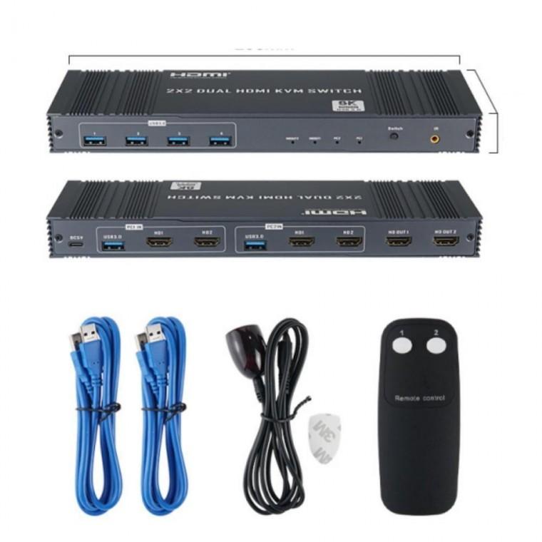 HDMI분배기 듀얼 모니터 HDMI 스위치 선택기 화면 KVM 8K