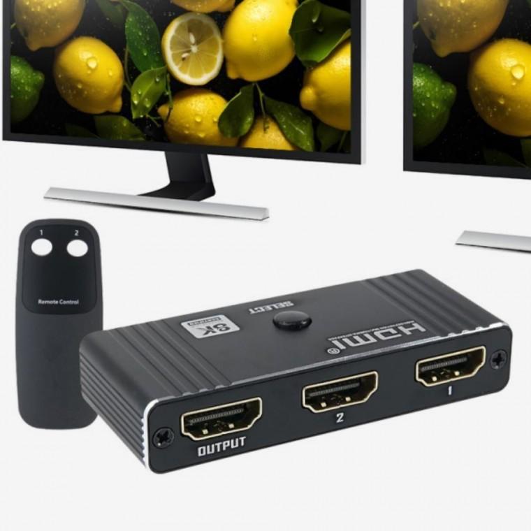 공유기 양방향 전환 HDMI 리모컨 수동 분배기 스위치