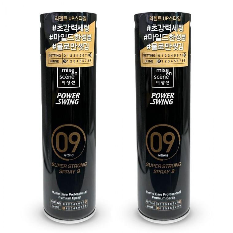 미쟝센 파워스윙 슈퍼 스트롱 고정 무광 스프레이 9 200ml 2개