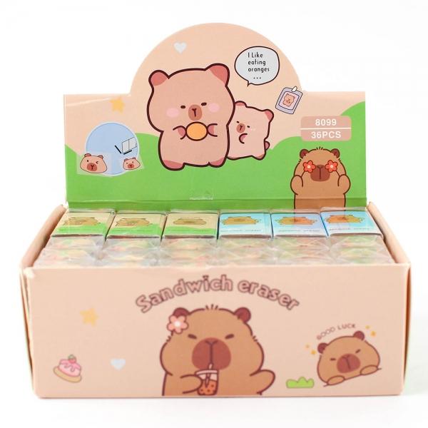254C] 500 팬시피아 카피바라 샌드위치 지우개 (36개세트)