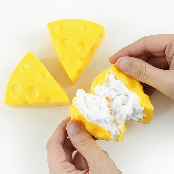 핑크풋 삼각 치즈 크런치 슬랑이 말랑이 피젯토이 (낱개 1개)