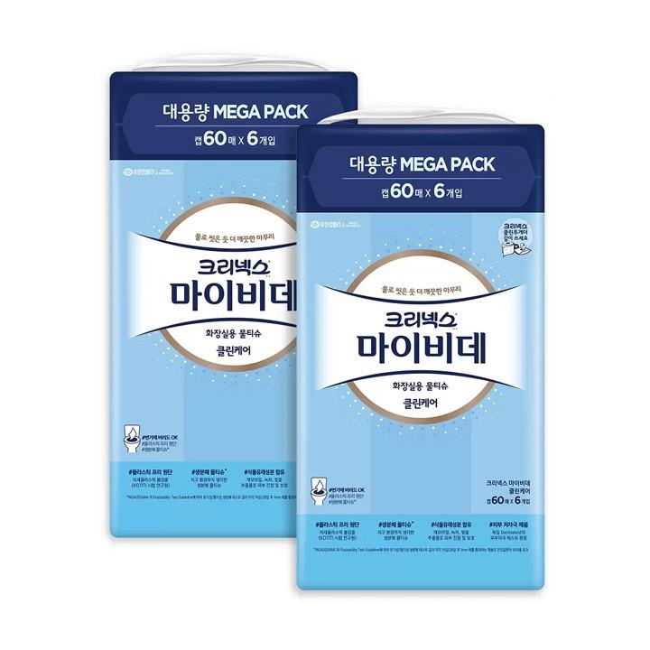 크리넥스 마이비데 캡형 60매 x 6 x 2팩