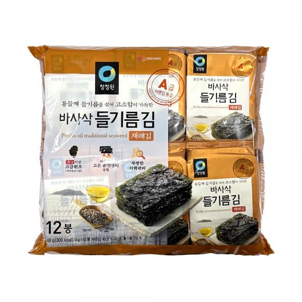 청정원 들기름 김 4g 12봉 도시락김 재래김
