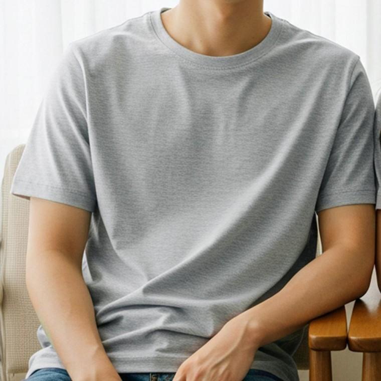 남자 여성 면 반팔 티 여름 무지 기본 티셔츠 회색110