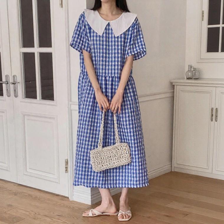 빅사이즈 카라 임산부 롱원피스