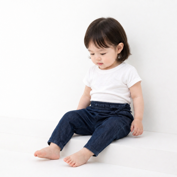 리본데님 유아 밴딩팬츠