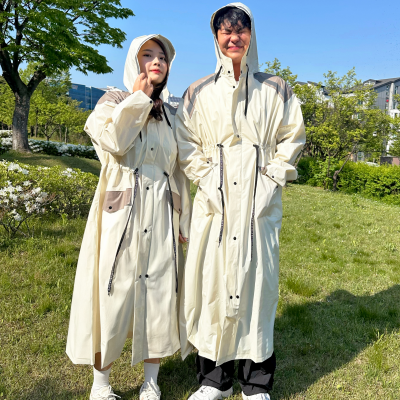 고급 두꺼운 EVA 우비 레인코트 우의 비옷 여성 남성 공용