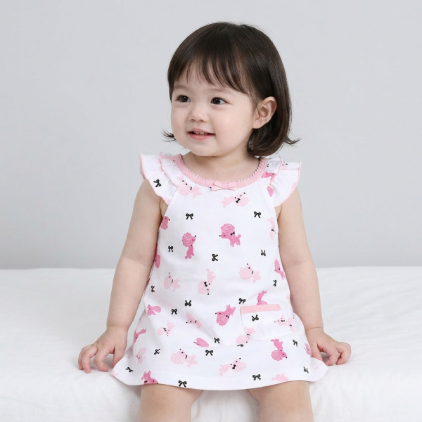핑크 퍼피 리본 원피스