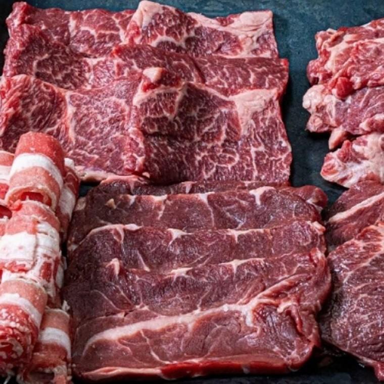 살치 갈비 부채 등심 우삼겹 세트 1.2kg 소고기 모듬