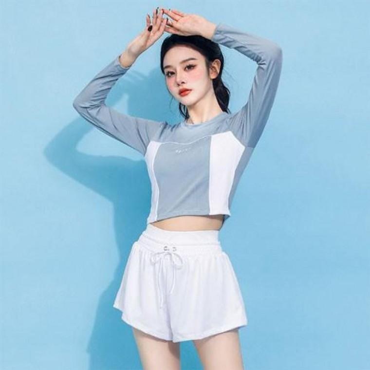 밴딩 여름 바지 비키니 래쉬가드 휴가 팬츠 모노키니 몸매보 스포티 세트 웨이스트 비치 수영복 은창]하이