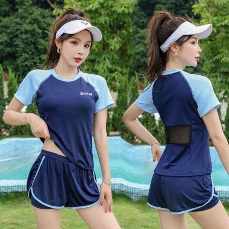 비키니 미들 여름 치마 매쉬 래쉬가드 물놀이 휴가 은창]스윔 투피스 백 모노키니 투피스 수영복 세트