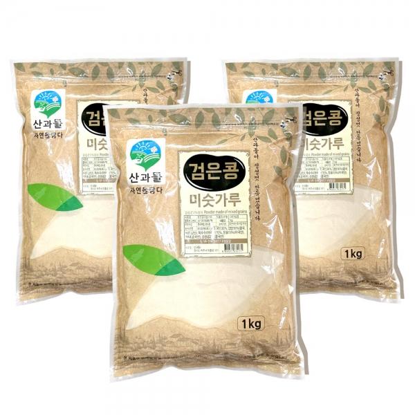 산과들 검은콩 미숫가루 식사대용 선식 1kg 3개
