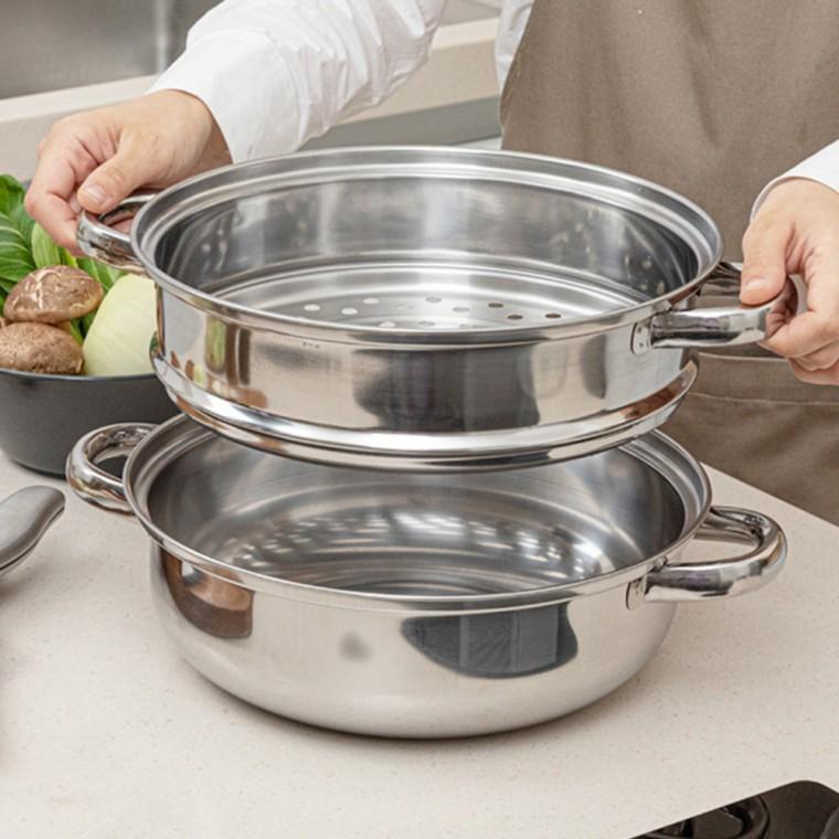 인덕션 2단찜기 전골냄비 28cm 스텐찜통 찜기 판촉물 사은품 답례품 선물용
