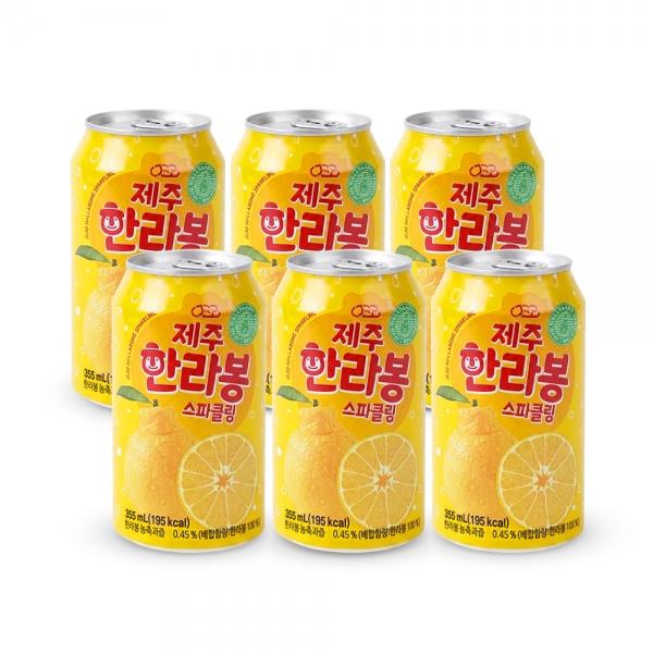 제주 한라봉 스파클링 탄산음료 과즙음료 여름음료 시트러스 355ml 6개