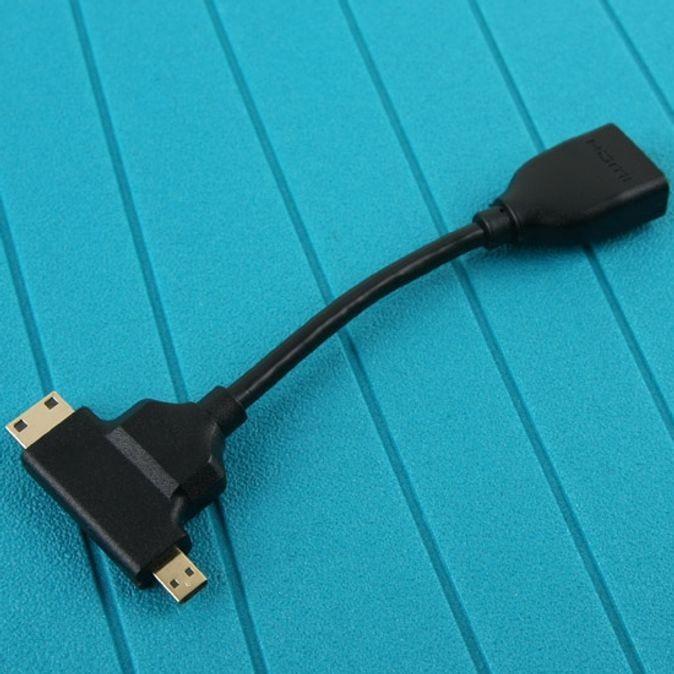 HDMI 젠더 T형 12cm HDMI M - Micro HDMI M - HDMI F