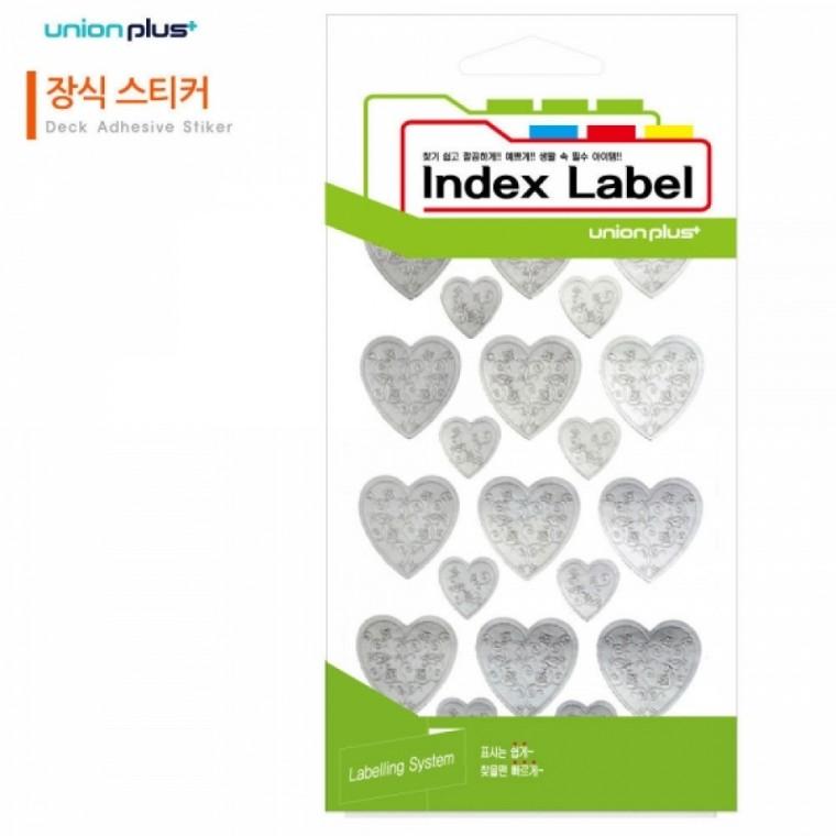유니온 스티커 장식 (하트) (은) (7매입) (UL-22000-1)