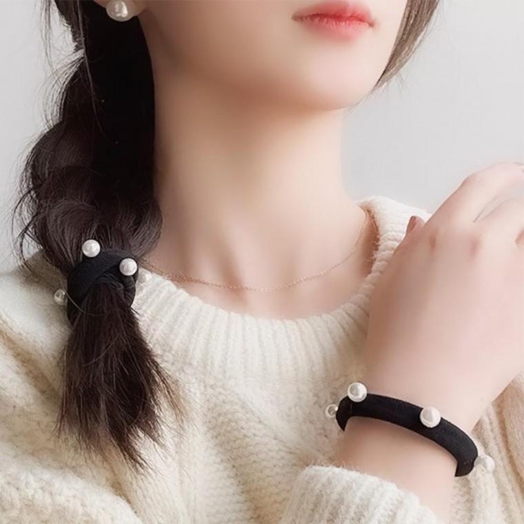 진주 방울 헤어끈 머리끈 헤어링 사은품 악세사리