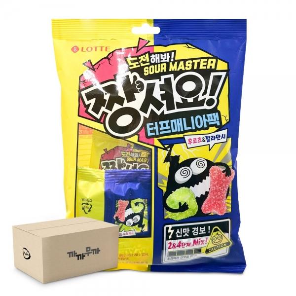 롯데 짱셔요 신맛 터프매니아팩  후르츠& 깔라만시 126g (1박스-12팩)