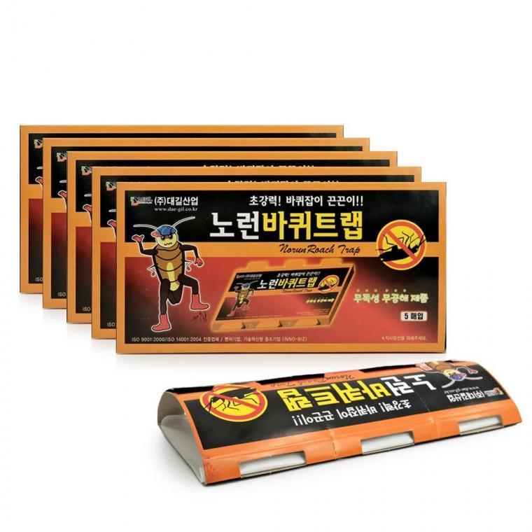 노런 바퀴트랩(5매입)(5개) 초강력 바퀴벌레 퇴치 끈끈이