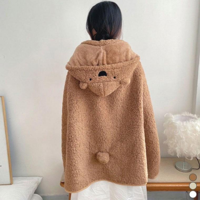 담요 후드 망토 무릎담요 곰돌이 모두팜