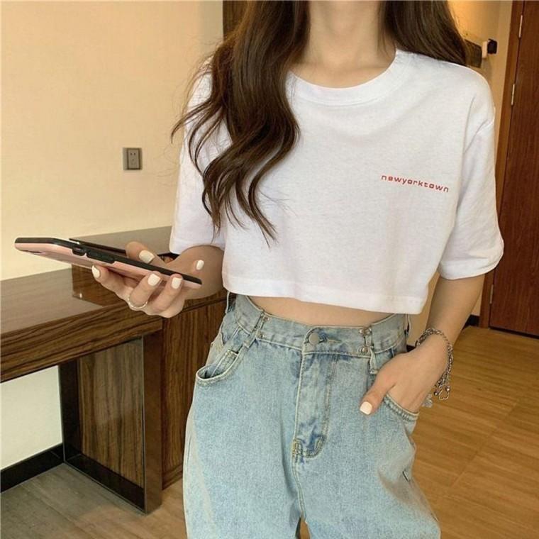 크롭티 반팔 티셔츠 크롭티셔츠 크롭 모두팜